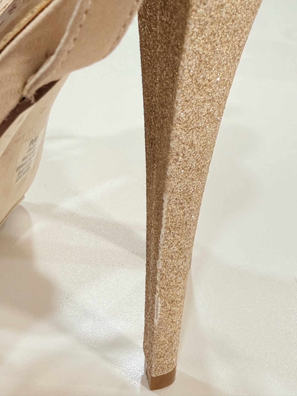 Nine West Nude Gold Glitter Platform Heels Strappy Stiletto Sandals Size 8 - Picture 10 of 17